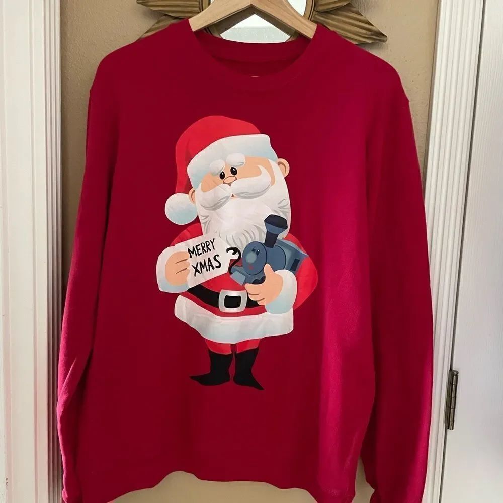 Rudolph Santa and Misfit Train Sweatshirts Women’s Large EUC